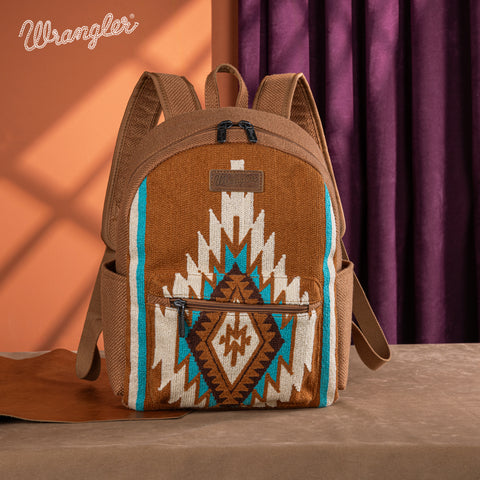 WG174-91152   Wrangler Southwestern  Knitted Backpack - Brown