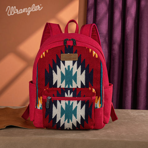 WG174-91153   Wrangler Southwestern  Knitted Backpack - Red