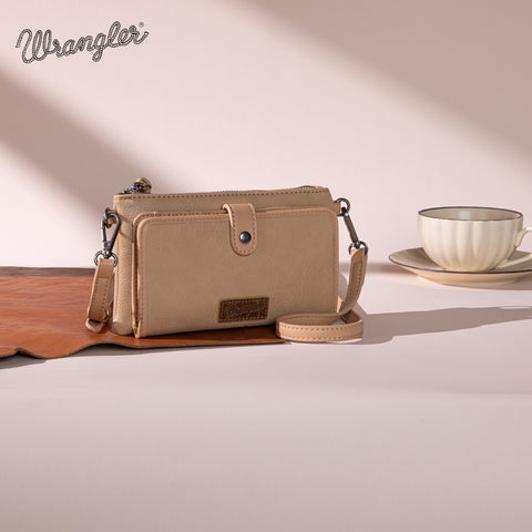 WG184-1813   Wrangler Crossbody Wallet Cardholder - Tan