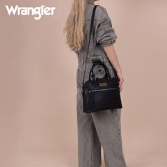 WG186-9112  Wrangler Top Handle Classic Barrel Satchel Bag/Crossbody