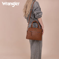 WG186-9112  Wrangler Top Handle Classic Barrel Satchel Bag/Crossbody