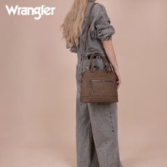 WG186-9112  Wrangler Top Handle Classic Barrel Satchel Bag/Crossbody