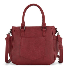 WG187-8318  Wrangler Carry-All Buckle Tote/Crossbody - Burgundy