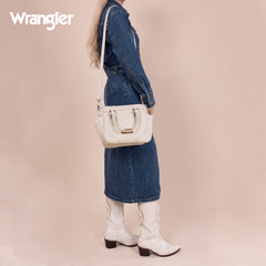 WG187-8318  Wrangler Carry-All Buckle Tote/Crossbody - Beige