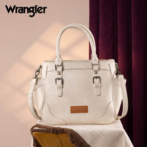 WG187-8318  Wrangler Carry-All Buckle Tote/Crossbody - Beige