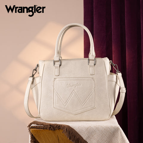 WG187-8318  Wrangler Carry-All Buckle Tote/Crossbody - Beige