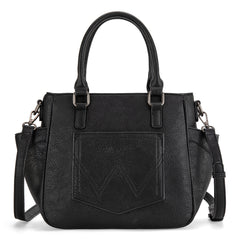 WG187-8318  Wrangler Carry-All Buckle Tote/Crossbody - Black