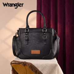 WG187-8318  Wrangler Carry-All Buckle Tote/Crossbody - Black