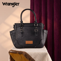 WG187-8318  Wrangler Carry-All Buckle Tote/Crossbody - Black