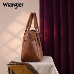 WG187-8318  Wrangler Carry-All Buckle Tote/Crossbody - Brown