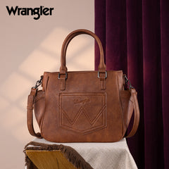 WG187-8318  Wrangler Carry-All Buckle Tote/Crossbody - Brown