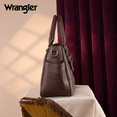 WG187-8318  Wrangler Carry-All Buckle Tote/Crossbody - Coffee