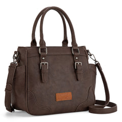 WG187-8318  Wrangler Carry-All Buckle Tote/Crossbody - Coffee