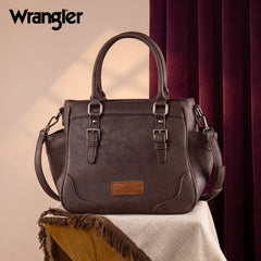 WG187-8318  Wrangler Carry-All Buckle Tote/Crossbody - Coffee