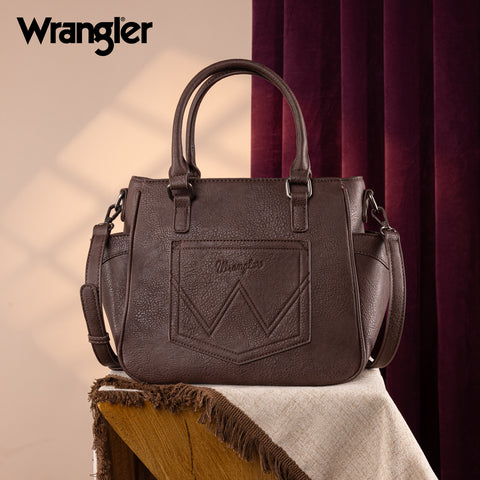 WG187-8318  Wrangler Carry-All Buckle Tote/Crossbody - Coffee