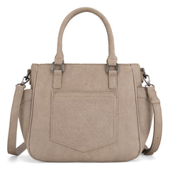 WG187-8318  Wrangler Carry-All Buckle Tote/Crossbody - Tan