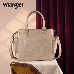 WG187-8318  Wrangler Carry-All Buckle Tote/Crossbody - Tan