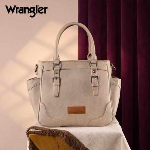 WG187-8318  Wrangler Carry-All Buckle Tote/Crossbody - Tan