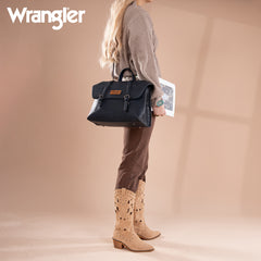 WG190-8319  Wrangler Top Handle Carry Satchel/Laptop Bag/Backpack/Crossbody -Navy