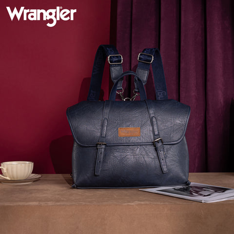 WG190-8319  Wrangler Top Handle Carry Satchel/Laptop Bag/Backpack/Crossbody -Navy