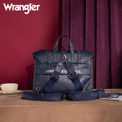 WG190-8319  Wrangler Top Handle Carry Satchel/Laptop Bag/Backpack/Crossbody -Navy