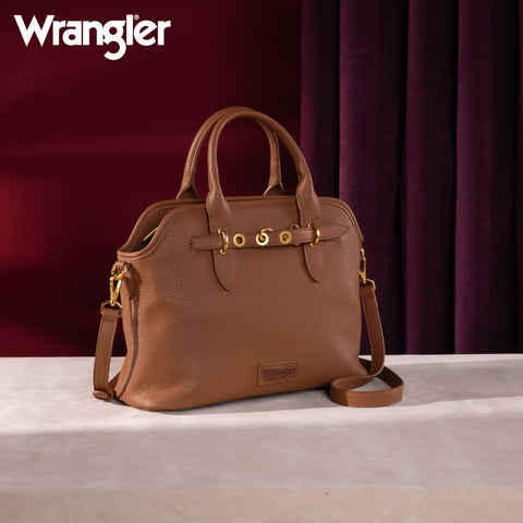 WG201-8012   Wrangler Top Handle Tote/Crossbody - Brown