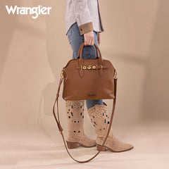 WG201-8012   Wrangler Top Handle Tote/Crossbody - Brown