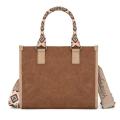 WG203-8250  Wrangler Aztec Print Tote/Crossbody - Brown