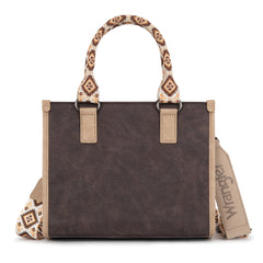 WG203-8250  Wrangler Aztec Print Tote/Crossbody - Coffee