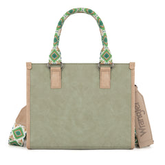 WG203-8250  Wrangler Aztec Print Tote/Crossbody - Green