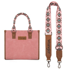 WG203-8250  Wrangler Aztec Print Tote/Crossbody - Pink