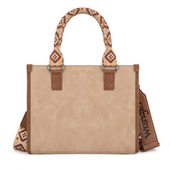 WG203-8250  Wrangler Aztec Print Tote/Crossbody - Tan