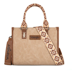 WG203-8250  Wrangler Aztec Print Tote/Crossbody - Tan