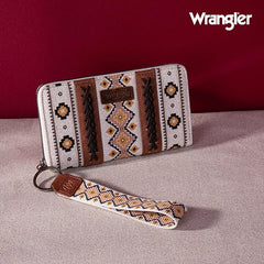 WG2202-W006  Wrangler Southwestern Art Print Wallet Coffee