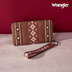 WG2203-W006  Wrangler Southwestern Art Print Wallet  Dark Brown