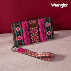 WG2203-W006  Wrangler Southwestern Art Print Wallet - Hot Pink