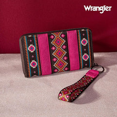 WG2203-W006  Wrangler Southwestern Art Print Wallet - Hot Pink