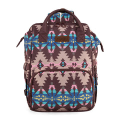 WG2210-9110  Wrangler Aztec Printed Callie Backpack - Coffee