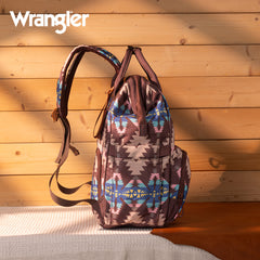 WG2210-9110  Wrangler Aztec Printed Callie Backpack - Coffee