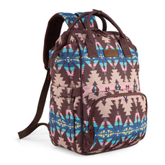 WG2210-9110  Wrangler Aztec Printed Callie Backpack - Coffee