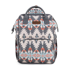 WG2210-9110  Wrangler Aztec Printed Callie Backpack - Grey