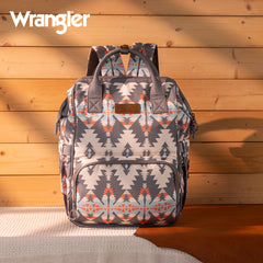 WG2210-9110  Wrangler Aztec Printed Callie Backpack - Grey