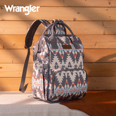 WG2210-9110  Wrangler Aztec Printed Callie Backpack - Grey