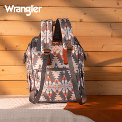 WG2210-9110  Wrangler Aztec Printed Callie Backpack - Grey