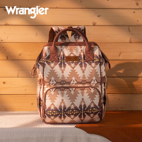 WG2210-9110  Wrangler Aztec Printed Callie Backpack - Tan