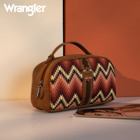 WG2211 -190 Wrangler Southwestern Pattern Print Multi Purpose/Travel Pouch - Brown