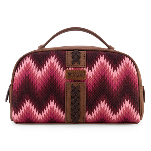 WG2211 -190 Wrangler Southwestern Pattern Print Multi Purpose/Travel Pouch - Dark Pink