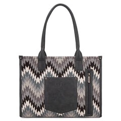 WG2211-8119 Wrangler Southwestern Pattern Dual Sided Print Concealed Carry Wide Tote - Grey