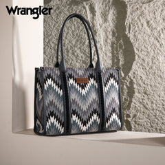 WG2211-8119 Wrangler Southwestern Pattern Dual Sided Print Concealed Carry Wide Tote - Grey