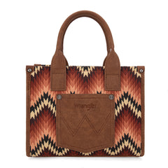 WG2211-8120S   Wrangler Southwestern Pattern Dual Sided Print Concealed Carry Tote//Crossbody - BROWN